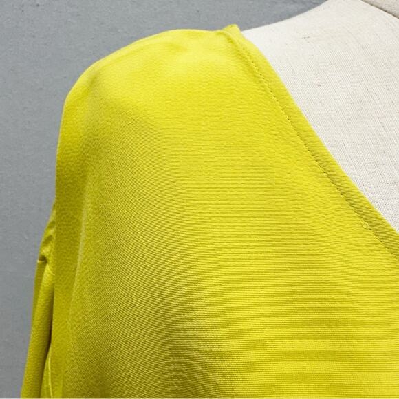 Eileen Fisher Drop Waist Shift Dress Back Tie Lagenlook in Yarrow Citron Size XS - Picture 3 of 16